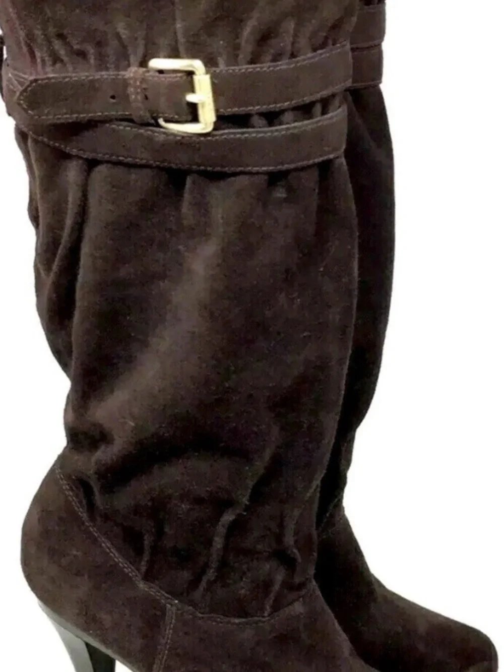 Michael Kors Kincade Slouchy Brown Suede Healed Boots Size 7 1/2